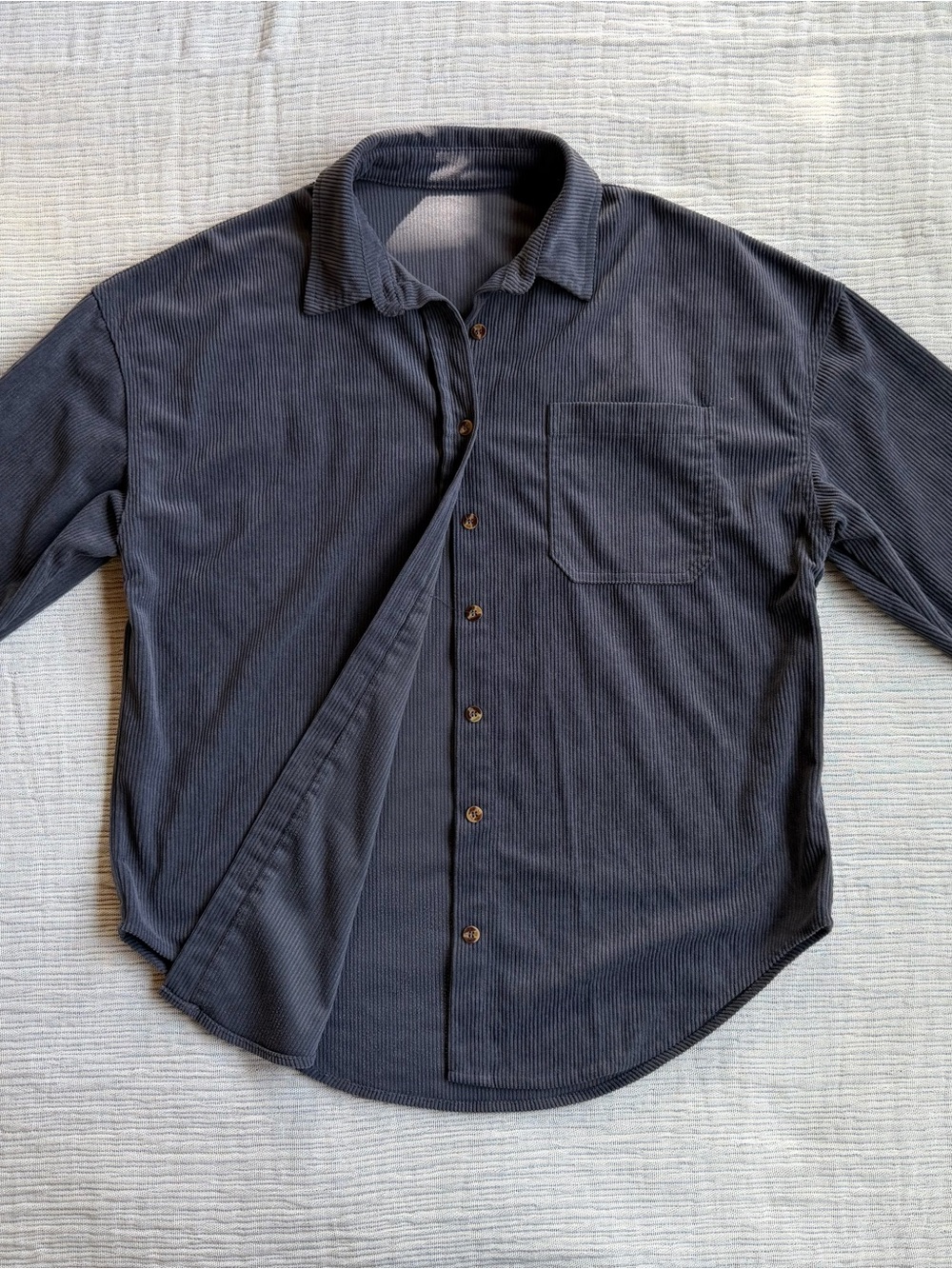 Women’s Long-Sleeve Button-Up Oversized Over-Shirt in Charcoal Gray